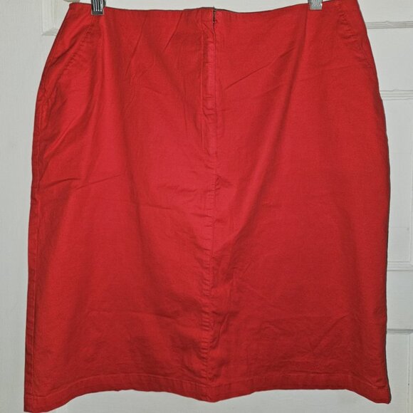 * JEANOLOGY Red Straight Skirt Ladies Size 18 - Picture 2 of 3
